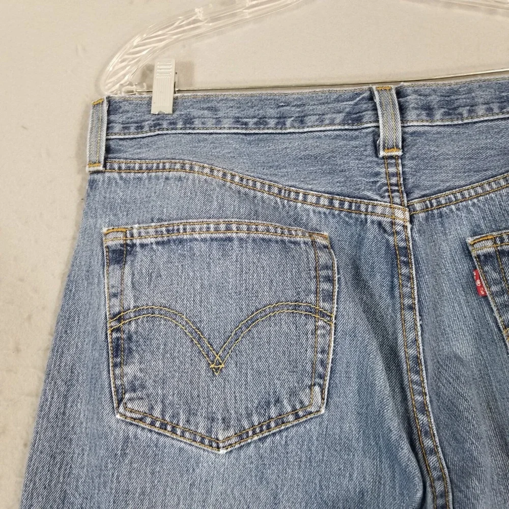 Levi's 501 jeans men's 36x29 original button fly straight blue denim pants retro